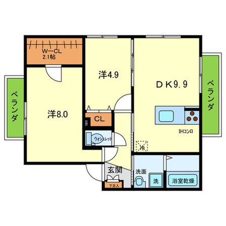 アバンミモザＡＢの物件間取画像